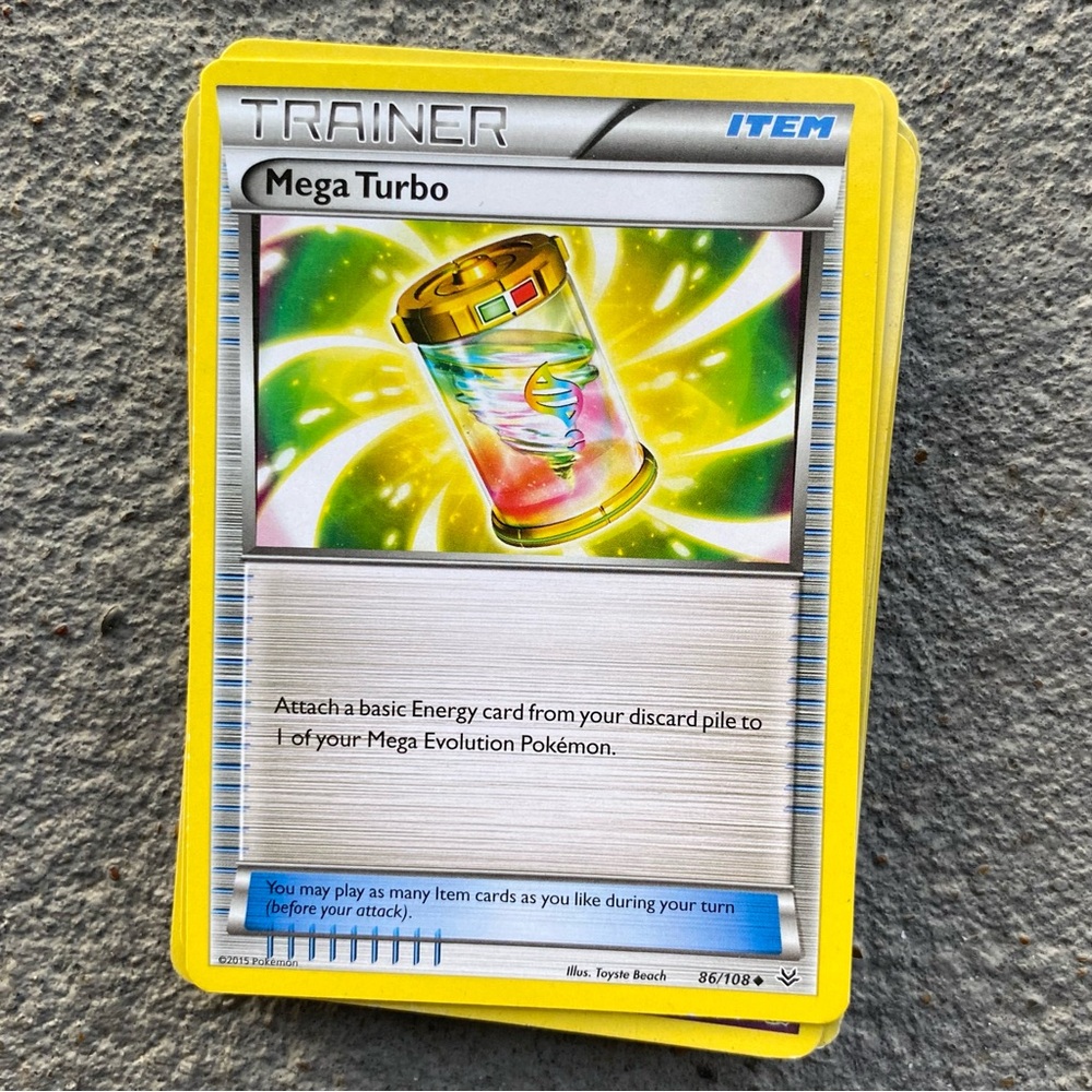Pokemon Trainer Card - Mega Turbo with Yellow Border